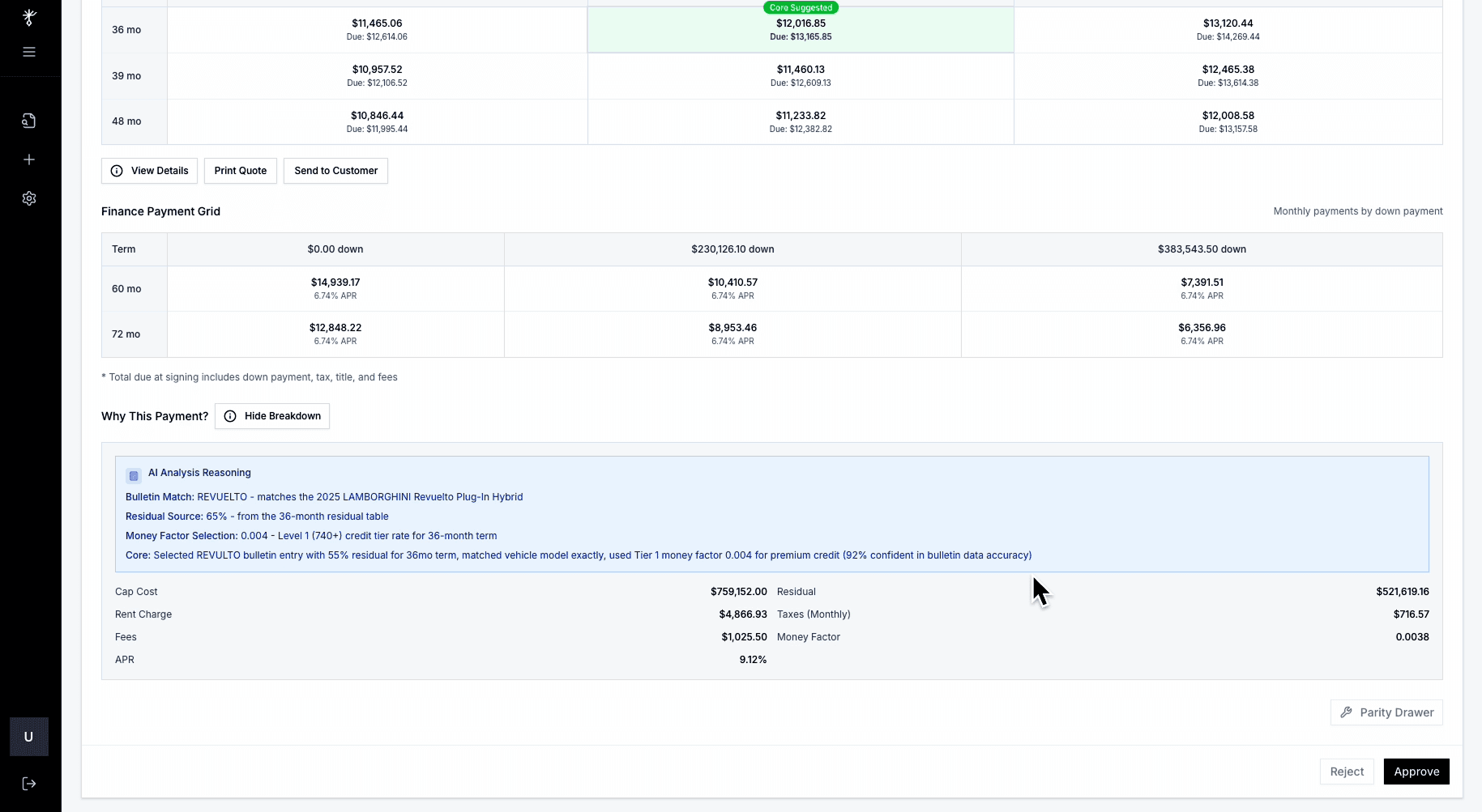Automated Dealer Penciling System